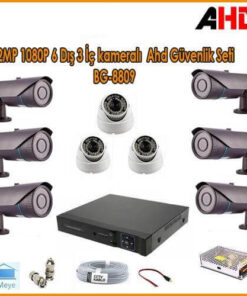2MP 1080P 6 Dış 3 İç kameralı Ahd Güvenlik Seti