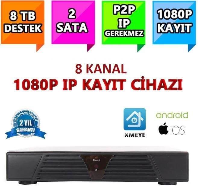 8 KANAL NVR 5mp H265 İp Kamera Kayıt Cihazı 1080p 8 KANAL NVR 5mp H265 İp Kamera Kayıt Cihazı 1080p